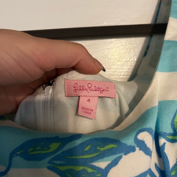 Lillly Pulitzer Blue and White Stripped Floral Dress - Picture 2 of 2